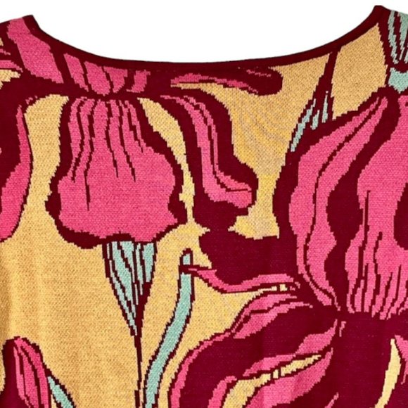 Soft Surroundings Purple Iris Sweater - Aqua, Olive, Pink, Purple - M - Picture 5 of 8